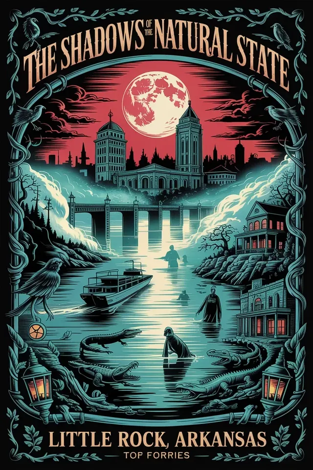 Чёрно-белый винтажный постер Haunted Little Rock
